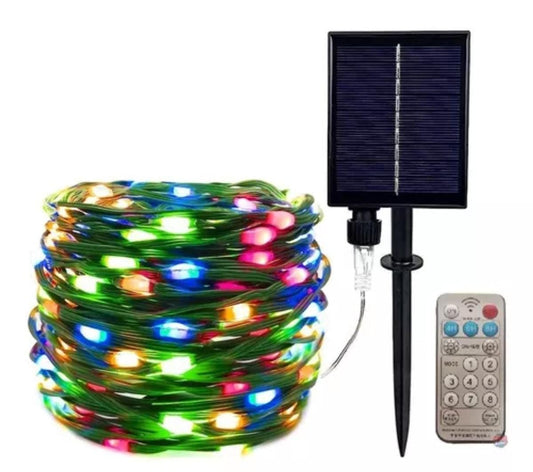 LUCES DE NAVIDAD CON PANEL SOLAR Y CONTROL